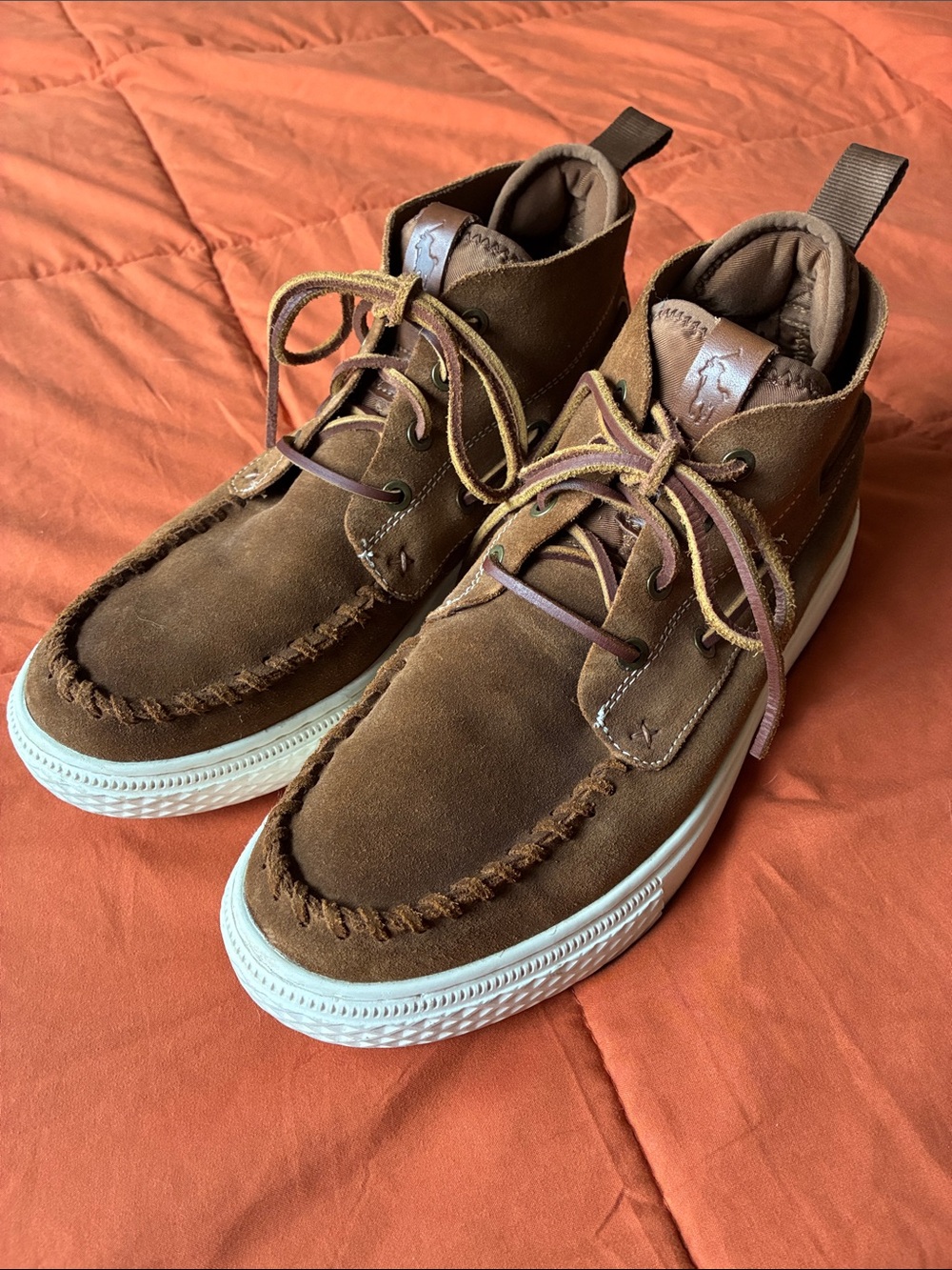 Polo Ralph Lauren Men's Brown Suede Moccasin-Style Casual Shoes Size 8.5